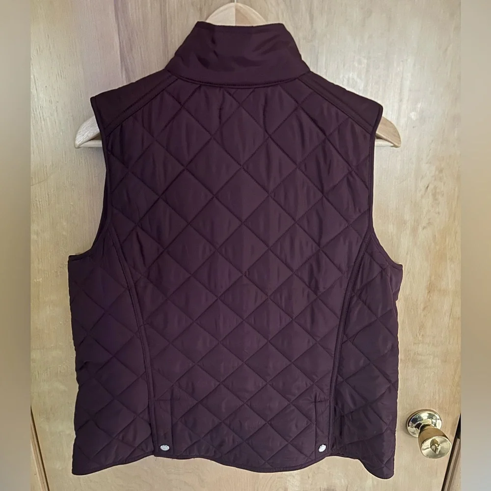 Women’s Ralph Lauren Women’s Wine Color Quilted Vest, Sz. PL (*PETITE LRG*) NWOT - Picture 2 of 6
